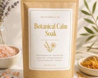 Botanical Calm Soak – Pink Himalayan, Dead Sea & Epsom Salt Bath with Lavender, Tea Tree, Calendula for Relaxation and Skin Support