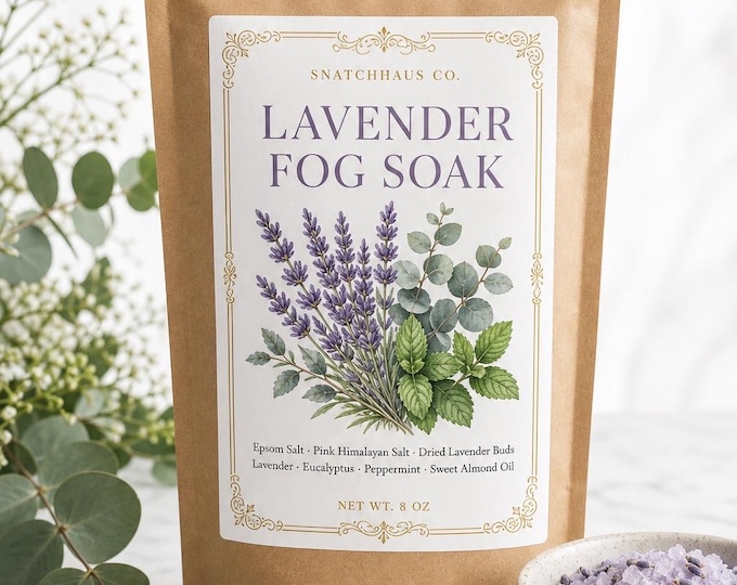 Lavender Fog Soak – Lavender & Eucalyptus Bath Salts with Epsom and Pink Himalayan Salt