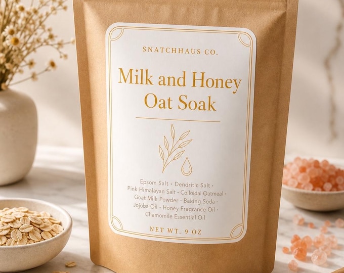 Milk and Honey Oat Soak – Colloidal Oatmeal, Goat Milk & Pink Himalayan Bath Salts for Soothing, Dry and Sensitive Skin