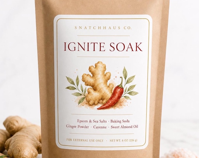 Ignite Soak – Warming Cayenne & Ginger Bath Salts with Epsom and Sea Salt