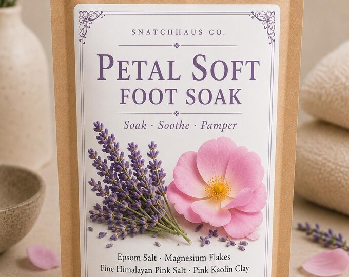 Pink Clay Lavender Foot Soak – Kaolin Clay Himalayan Salt & Magnesium Flakes Sensitive Skin Foot Bath