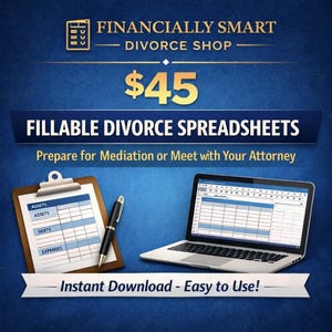 The Financially Smart Divorce: Divorce Spreadsheets for Mediation or Meeting Prep plus Your Guide to Financial Analysis and Fair Settlement