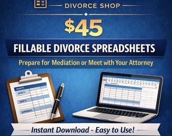 The Financially Smart Divorce: Divorce Spreadsheets for Mediation or Meeting Prep plus Your Guide to Financial Analysis and Fair Settlement
