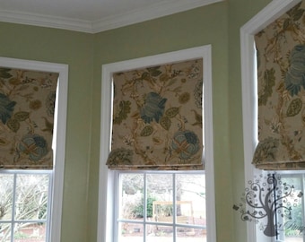 CUSTOM MADE Roman Shade up to 48 in - Functional - Your Fabric Made to Order