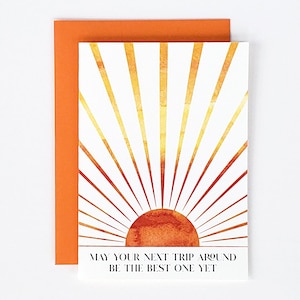 Trip Around the Sun Birthday Card with Envelope (Birthday Card | Birthday Party Gift | Birthday Balloons | Birthday Wishes | Birthday Gift)