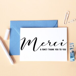 Merci Fancy Thank You Card with Matching Envelope (Thank you gift, Thank You Quotes, Fancy AF, Thank You Boss, Merci Beaucoup, Thank You)