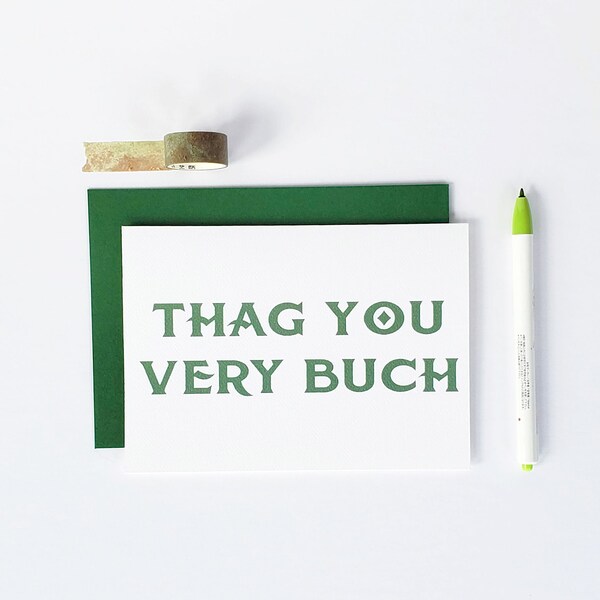 Thag You Very Buch The Hobbit Inspired Single Thank You Card w Matching Envelope (Thank You Cards, Thank You Gift Ideas, Thank You Gift Card