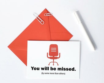 You Will Be Missed Humor Farewell Greeting Card with Matching Envelope (Farewell Party, Farewell Card, Farewell Gift for Boss, Farewell Gift