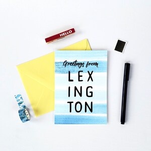Greetings from Lexington Local Love Greeting Card with Envelope (Blank Inside, Lexington, KY, Kentucky Wildcats, University of Kentucky)