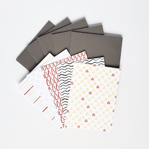 On Repeat Illustrated Mini Greeting Card Pack with Envelopes (10-Pack, A2 Size) Greeting Card Set, Stationery Set, Stamp Design, Stamp Art