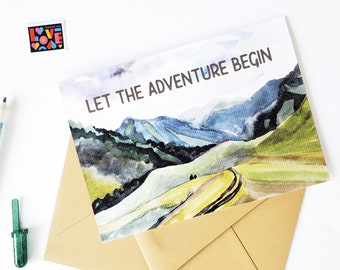 Let the Adventure Begin Retirement Card (Congratulations Card, Wedding Card, Graduation Gift, Blank Inside, Retirement Gifts, Grad Cards)
