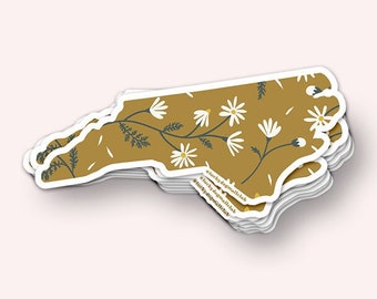 North Carolina Wildflower Sticker (Waterproof, UV Resistant, North Carolina Sticker, North Carolina Gifts, Sticker laptop, Sticker for car)