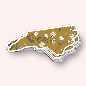 North Carolina Wildflower Sticker (Waterproof, UV Resistant, North Carolina Sticker, North Carolina Gifts, Sticker laptop, Sticker for car)