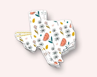 Texas Wildflower Sticker (imperméable à l’eau, résistant aux UV, Texas Sticker, Texas Gifts, Texas Art, Autocollant pour ordinateur portable, Autocollant pour voiture, autocollant de voyage