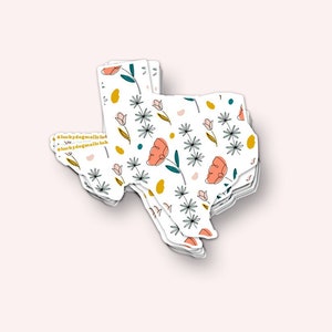 Texas Wildflower Sticker (Waterproof, UV Resistant, Texas Sticker, Texas Gifts, Texas Art, Sticker laptop, Sticker for car, travel sticker