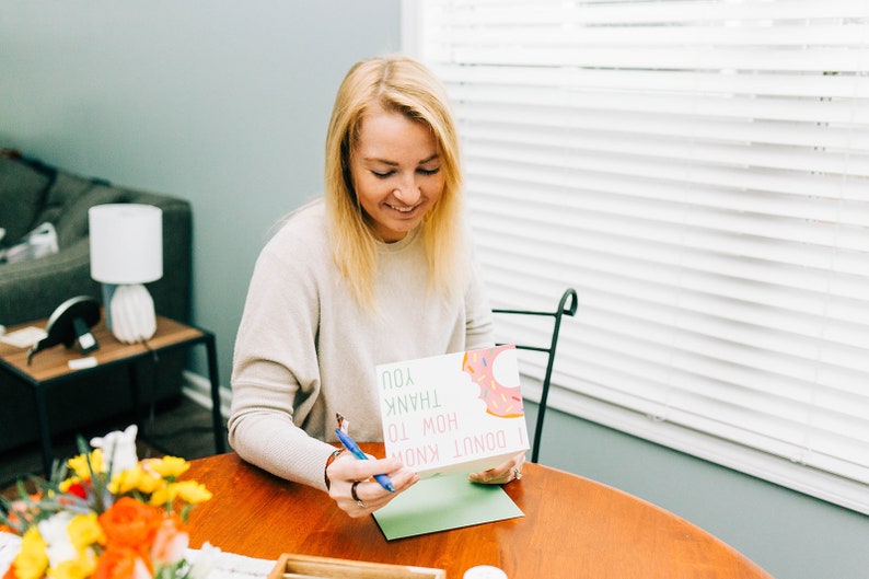 I Donut Know How to Thank You Card with Envelope Blank Inside, Thank You Gift, Employee Thank You, Thank You Nurse, Teacher Thank You image 3