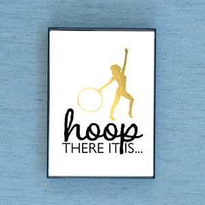 Hoop There It Is Foiled & Framed Print for Hula Hoopers (Gold, Silver, Rose Gold, Green, Red, Blue, Purple and Rainbow Foil Options)