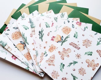 Cozy Holidays Illustrated Christmas Card Pack with Envelopes (10-Pack, A2 Size) (Greeting Card Set, Stationery Set, Christmas Card)