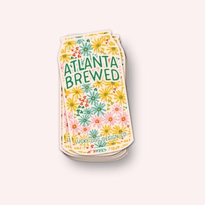 Atlanta Brewed Sticker (Waterproof, UV Resistant, Atlanta Sticker, Atlanta Gifts, Atlanta art, Sticker laptop, travel sticker, Atlanta Beer)