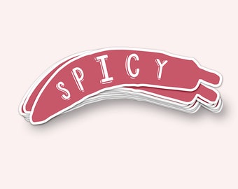 Spicy Pepper Vinyl Sticker (Waterproof, UV Resistant, Sticker laptop, Spicy Art, Car Sticker, Spicy Sticker, Funky Art, Spicy Gifts )