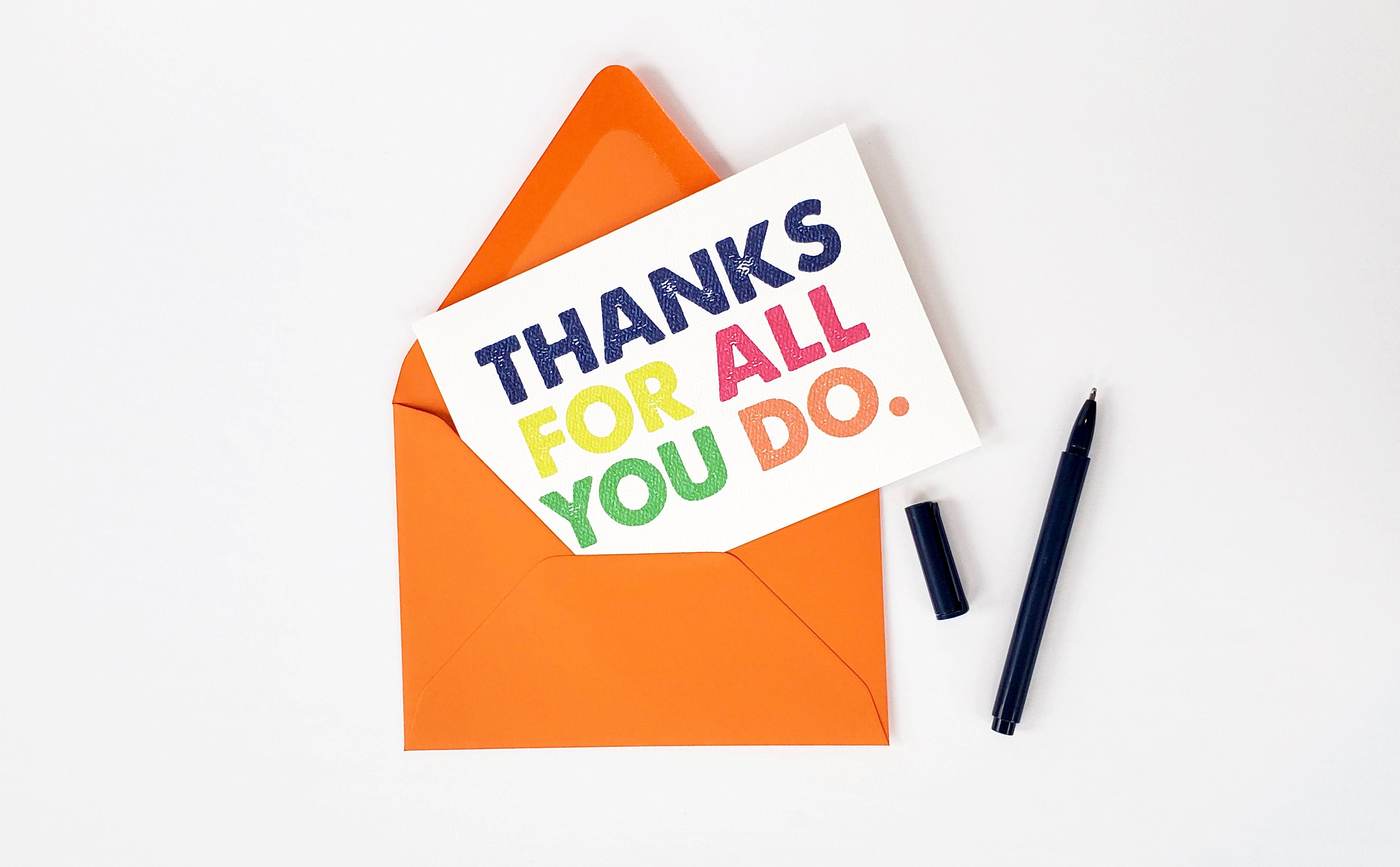 Thanks for All You Do Thank You Card With Envelope Blank Inside