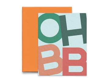 OH BB Baby Shower or New Baby Congratulations Card (Just Born, Congratulations, New Parents, Baby Shower, baby gifts, oh baby)