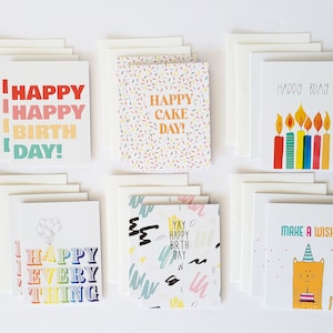 Birthday Greeting Card Bundle with Envelopes (12-Pack, A2 Size) Greeting Card Set, Stationery Set, Birthday Cards, Bulk Birthday Cards)