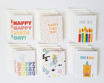 Birthday Card Bundle with Envelopes | 12-Pack Assorted Bulk Birthday Cards | Card Set for Office and Home | Greeting Card Set | Stationery