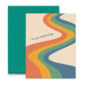 To New Beginnings Congratulations Card | New Job Card | Moving Card | Graduation Card | Retirement Card | Wedding Card | Blank Inside image 3