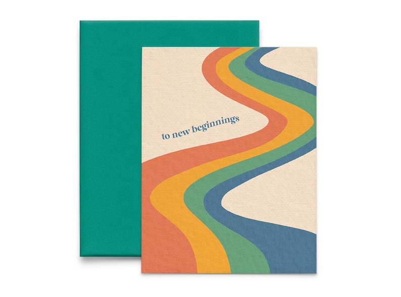 To New Beginnings Congratulations Card | New Job Card | Moving Card | Graduation Card | Retirement Card | Wedding Card | Blank Inside image 3
