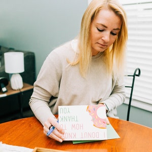 I Donut Know How to Thank You Card with Envelope Blank Inside, Thank You Gift, Employee Thank You, Thank You Nurse, Teacher Thank You image 2