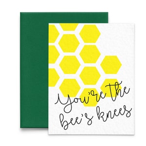 You're the Bee's Knees Thank You Card with Envelope (Blank Inside, Thank You Gift, Employee Thank You, Thank You Nurse, Teacher Thank You)