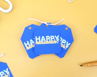 Happy Hanukkah Gift Tags w/ Twine (Gift Tag Pack of 10, Gift Tag Hanukkah, Festival of Lights, Hanukkah Gift, Chanukah Gifts, Chanukah Card)