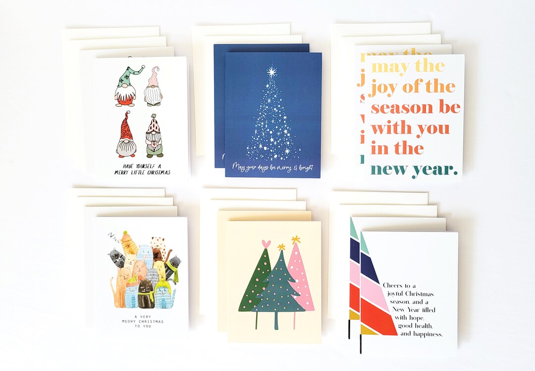 Christmas Greeting Card Bundle With Envelopes 12pack, A2 Size Greeting Card Set, Stationery Set