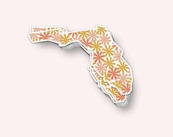Sticker Florida Wildflower (waterdicht, UV-bestendig, Florida Sticker, Florida Gifts, Florida Art, Sticker laptop, reissticker, leuk cadeau