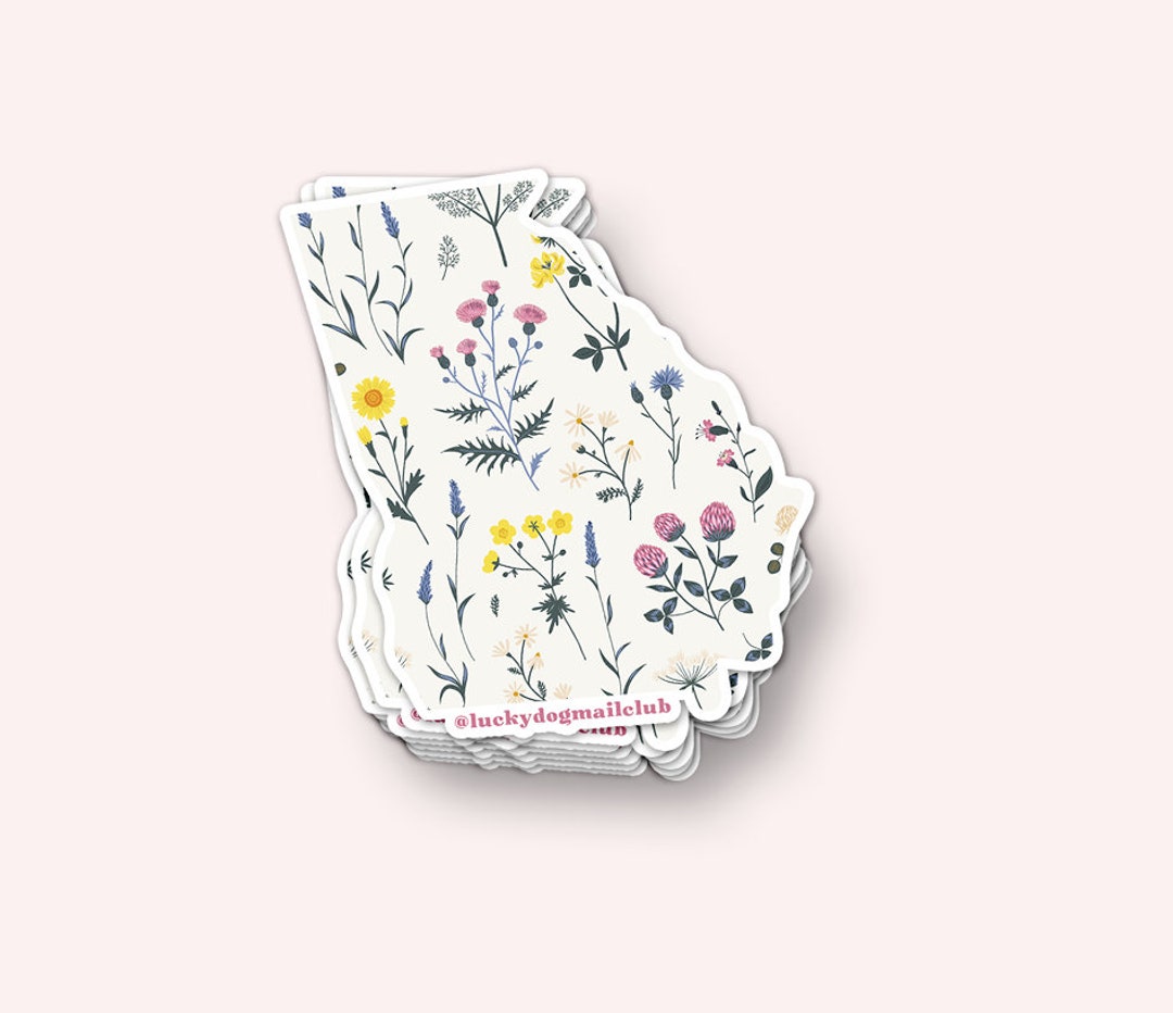 Georgia Native Sticker Georgia Wildflower Sticker (waterproof, UV Resistant, Georgia Sticker ...