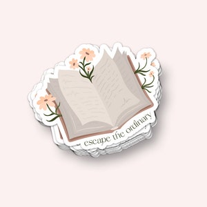 Ontsnap aan de gewone vinylsticker (waterdicht, UV-bestendig, boekenwurmkunst, leesachtige merchandise, stickerlaptop, sticker voor auto, reissticker)