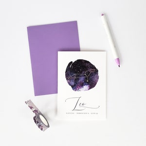 Leo Birthday Greeting Card - Zodiac Series (August Birthday Gift | Leo Birthday Card | Zodiac Constellation | Leo AF | July Birthday Gift)