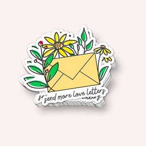 Envie mais adesivos de vinil com cartas de amor (à prova d'água, resistente a UV, penpalling, adesivo para laptop, adesivo para carro, adesivo fofo, correio tradicional)
