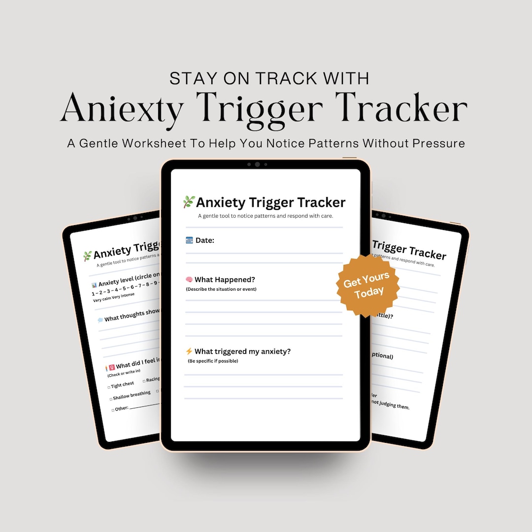 Anxiety Trigger Tracker Printable | Anxiety Worksheet PDF | Mental ...