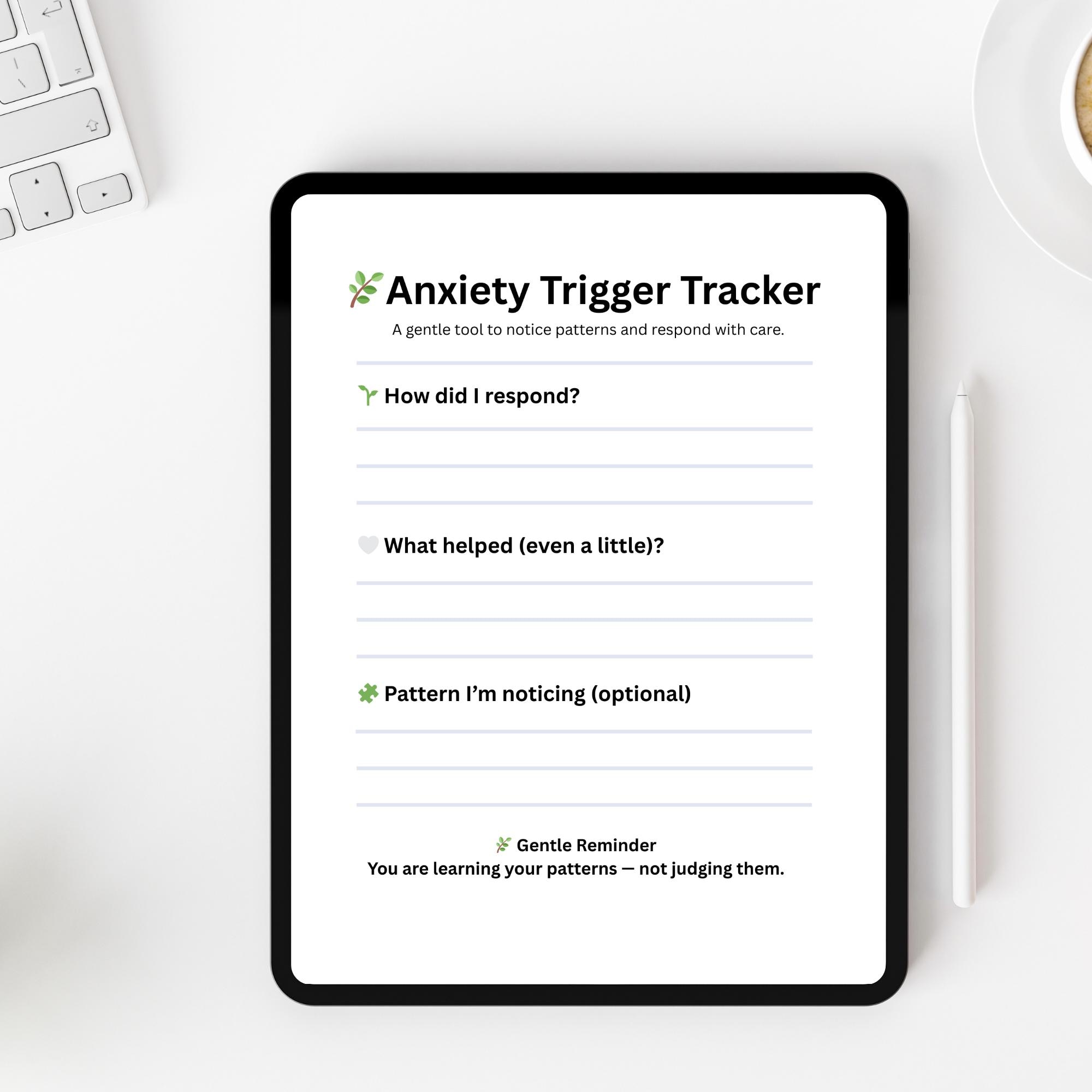 Anxiety Trigger Map.pdf Anxiety Trigger Tracker Printable | Anxiety Worksheet PDF | Mental ...