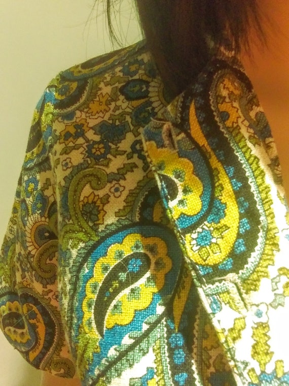 Mod 1960s Paisley Top/Jacket - XS - image 2