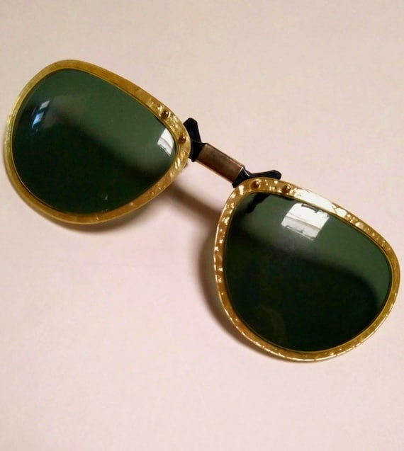 50's Celluloid Frame Clip On & Flip Up Sunglasses