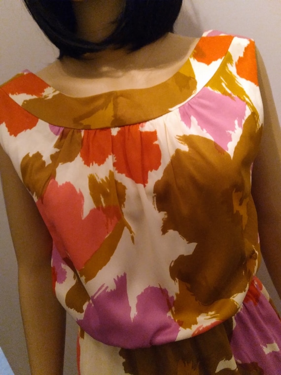 60s Rayon Wiggle Dress - Disco - image 2