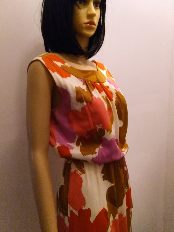 60s Rayon Wiggle Dress - Disco - image 3