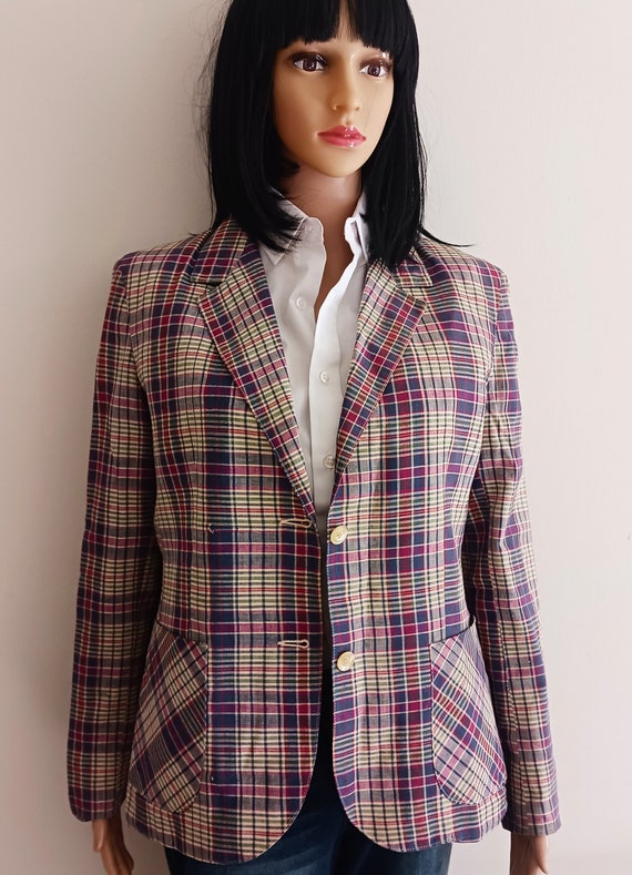 60s Plaid Cotton Blazer - Prestige of Boston