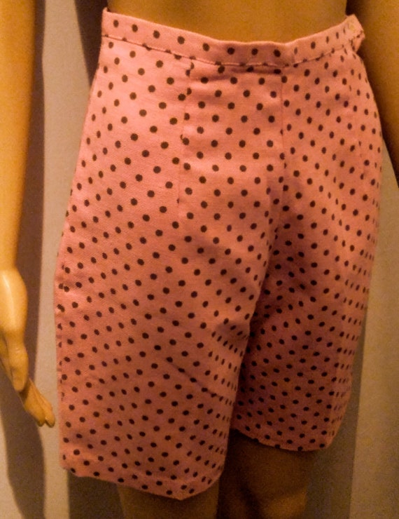 60's Vintage Pink Polka Dotted Bermuda Shorts