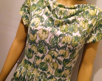 Vintage Rockabilly - Early 50's Polyester Knit Dress
