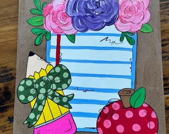 Hand Painted Clipboard | Cute Desk Accessory | Whimsical Design