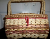 Vintage SEWING Basket BOX Wicker Red 50s 10 x 7 Vcagco Japan